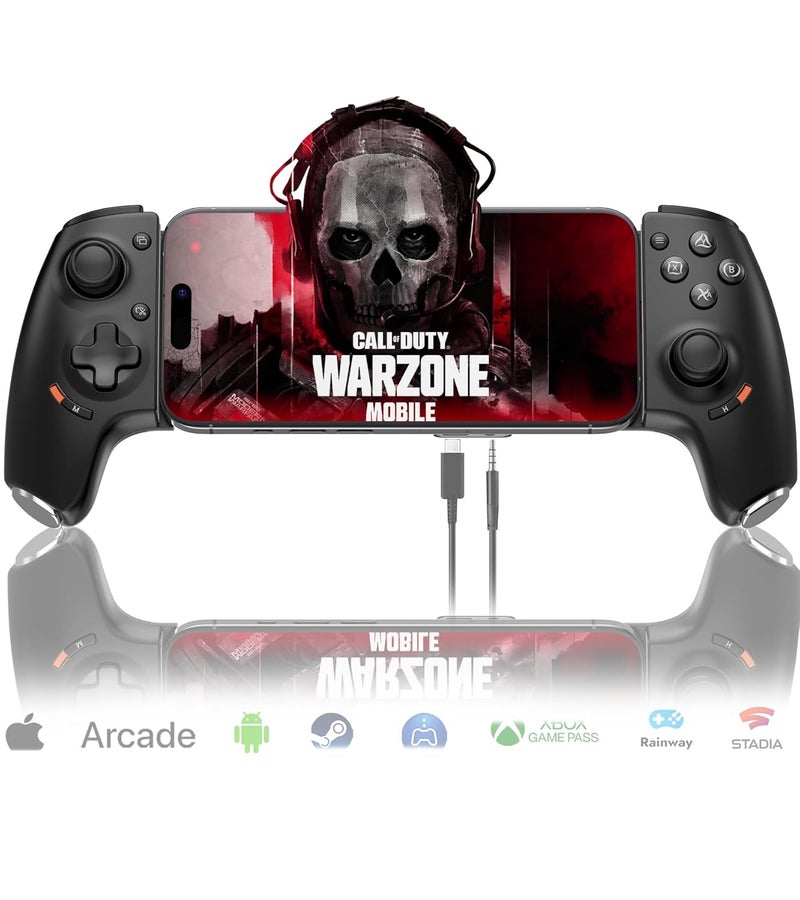 arVin Mobile Gaming Controller for Android and iPhone 17/16/15 Series (USB-C) PS Remote Player Gamepad for PS5/PS4/Xbox/PC with Hall Joysticks/Hall Trigger/3.5mm Audio Jack/Cloud Gaming Controller, Plug & Play - Image 1